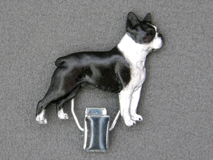 Boston Terrier - Number Card Clip