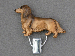 Dachshund longhaired - Number Card Clip