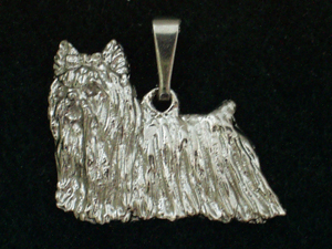 Jorkšírský teriér - Přívěsek postava stříbro