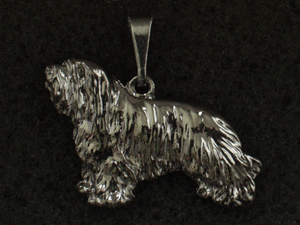 Bearded Collie - Pendant Figure Silver