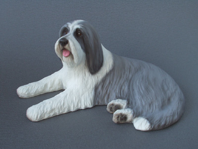 Bearded Collie - Sandstone Large Statue