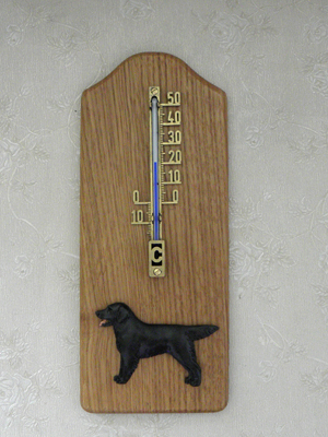 Flat Coated Retriever - Thermometer Rustical