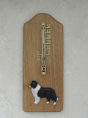 Border Collie - Thermometer Rustical
