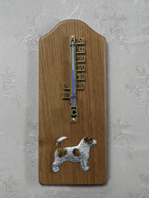 Jack Russell Terrier Broken - Thermometer Rustical