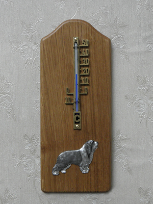 Bearded Collie - Thermometer Rustical