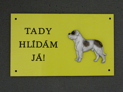 American Bulldog - Warning Outdoor Board Figure