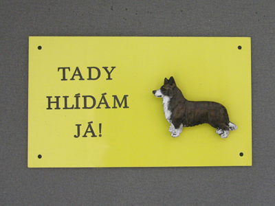 Welsh Corgi Cardigan - Warning Outdoor Board Figure