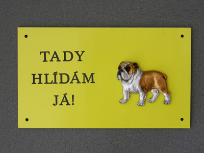 English Bulldog - Warning Outdoor Board Figure