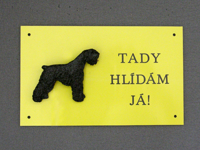 Black Russian Terrier - Warning Outdoor Board Figure