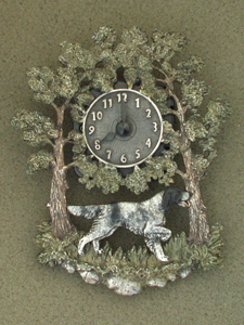 Anglický setr - Nástěnné hodiny kovové