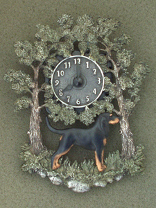 Black & Tan Coonhound - Wall Clock metal