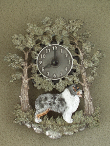Australský ovčák - Nástěnné hodiny kovové